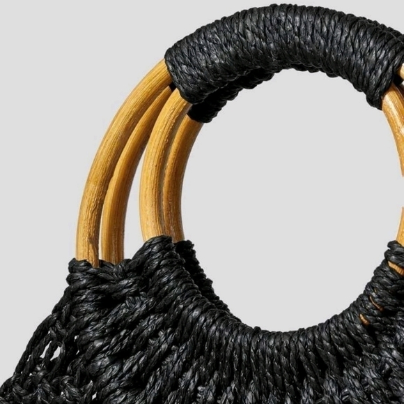 Hollow Out Double Handle Straw Bag - Picture 4 of 6